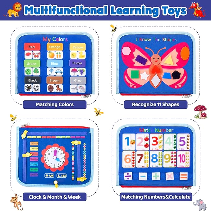 HONGDDY Busy Board Montessori Toys for Toddler, Sensory Board Toy