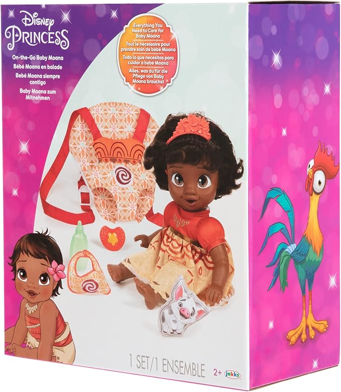 Disney Princess Moana Baby Doll Deluxe with Tiara, Carrier