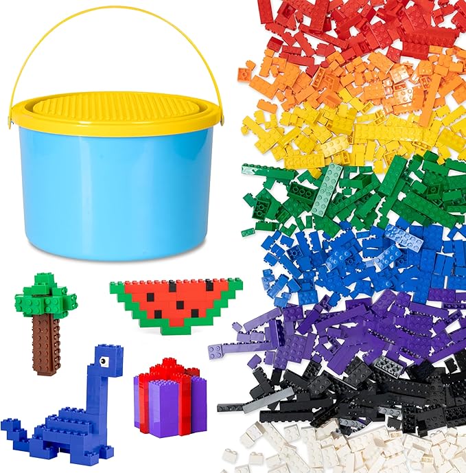 Barcaloo 1000 Pieces Building Bricks Set - Classic Bulk Small Blocks
