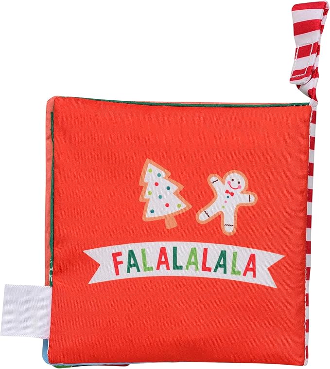 Baby Starters My First Christmas Soft, Crinkle Activity Book with Silicone Teether and Travel Strap (5 1/2