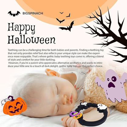 Halloween Baby Toy Gothic Baby Teether Ring Baby Stuff Teething