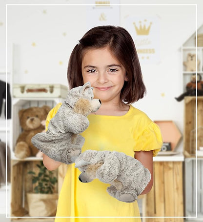 DolliBu Wolf Plush Hand Puppet for Kids - Soft Plush