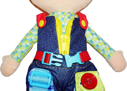 June Garden 15.5" Dressy Friends Lucas - Educational Stuffed Plush Doll for Kids and Toddlers 2 Years and Up