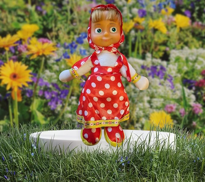 Masha Doll Soft Plush 9"" Toys Cuddly Dolls for Toddlers and Infants, Spring Stuffy Girls and Boys Birthday Gifts