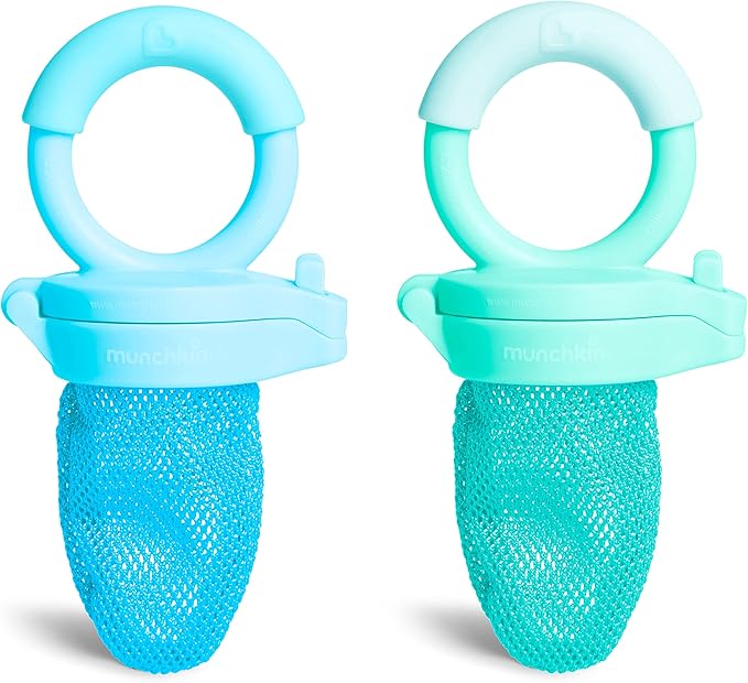 Munchkin® Soft Tip™ Infant Spoons, 12 Count (Pack of 1) & Fresh Food Feeder, 2 Count (Pack of 1), Blue/Mint