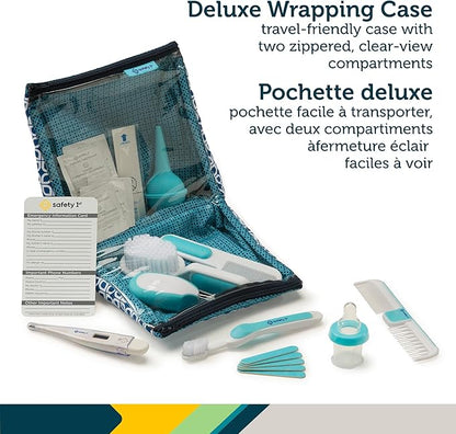Safety 1st Deluxe Baby Healthcare and Grooming Kit, Arctic Blue, Newborn Baby Essentials, One Size, 25 Pieces