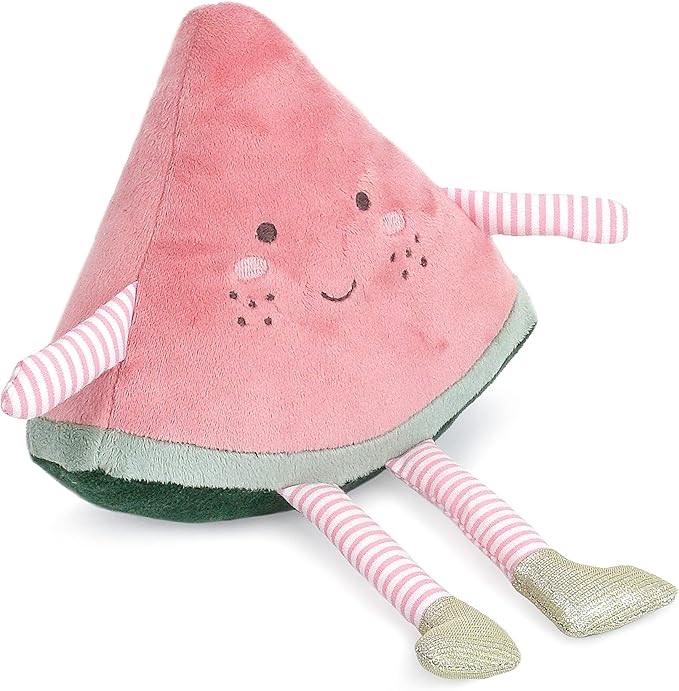MON AMI Premium Water-Melonie Soft Stuffed Plush Toy 10”, Whimsical Adorable Face - Handcrafted Squishable Fruit Doll
