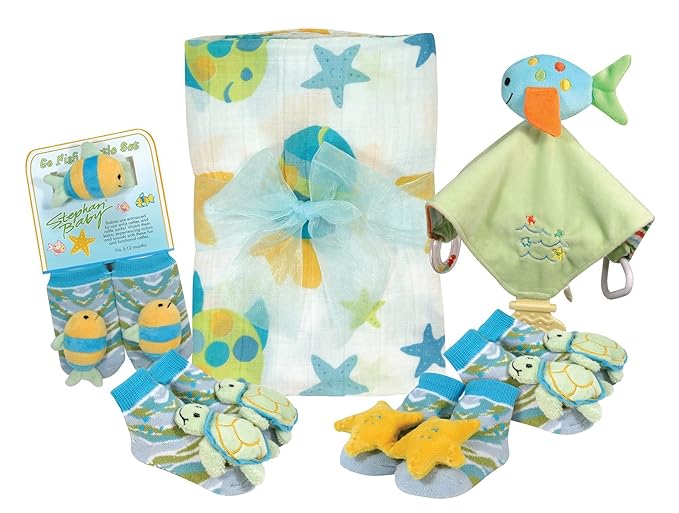 Stephan Baby Go Fish Plush Chewbie Activity Toy and Teething