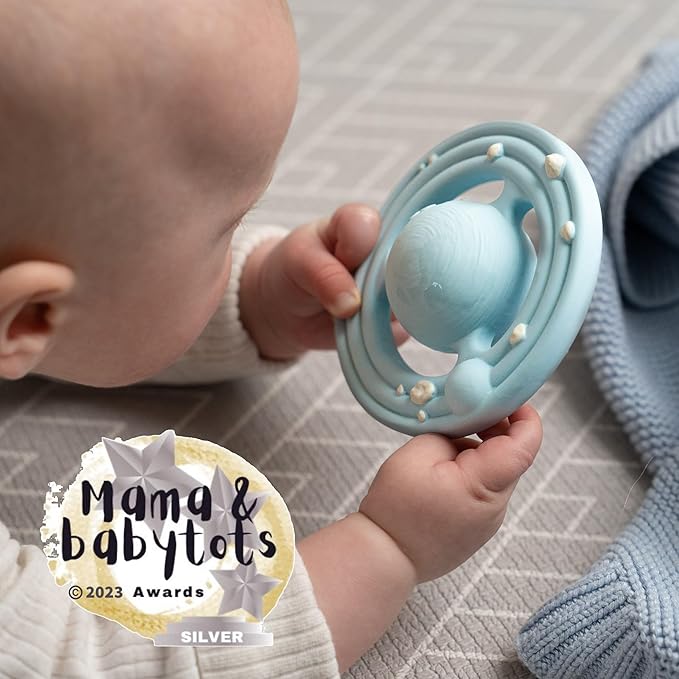 Planet CH3W (Blue) Natural Rubber Baby Toy for Teething, Bath