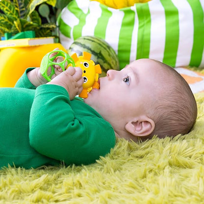 Bright Starts Soother Pals Easy-Grasp Teether Toys, 2-Pack Lion and Elephant Characters
