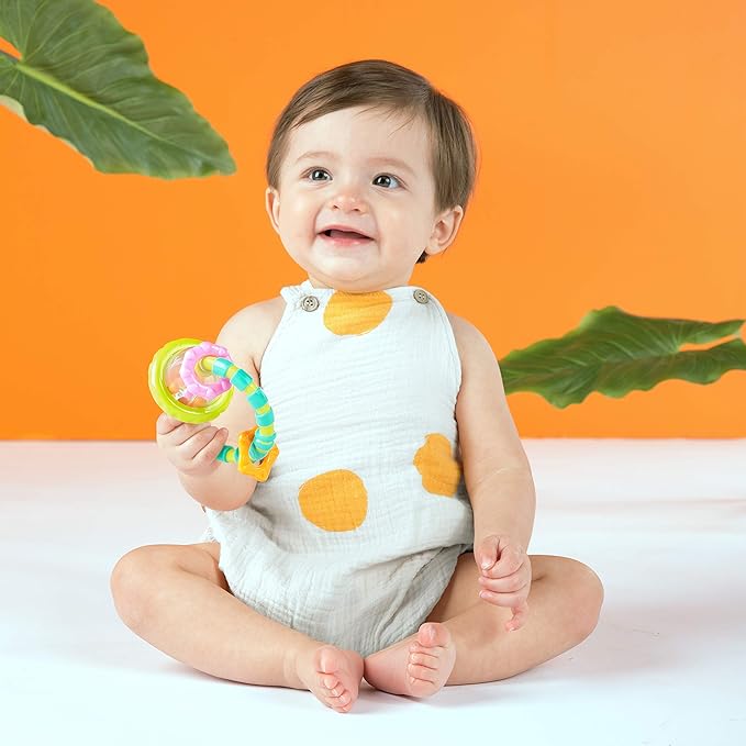 Bright Starts Grab & Spin Baby Rattle & BPA-Free Teether 3 Months+