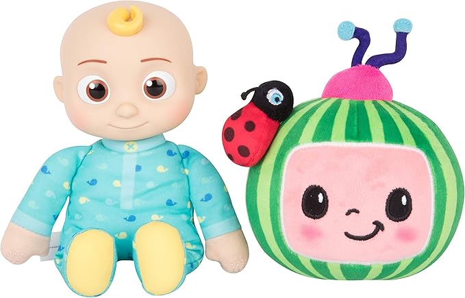 CoComelon 8-Inch JJ & Melon Plush 2-Pack - Officially Licensed Soft & Squishy Stuffed Animal Doll Toys 1-3 - 3
