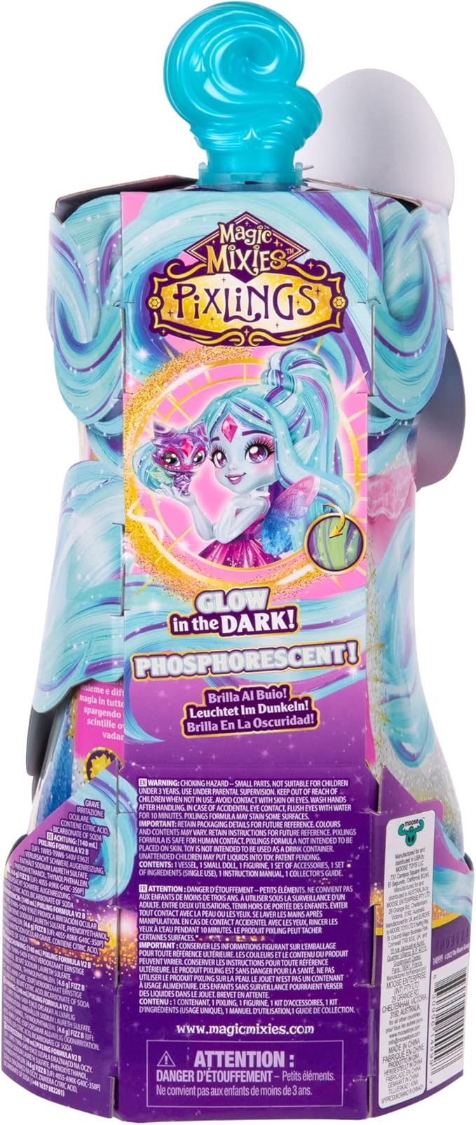 Magic Mixies Pixlings Deluxe Pack, Flyt The Dragonfly, Shimmer Reveal, Create & Mix Potion That Magically Reveals 6.5" Pixling Doll Inside Potion Bottle - Exclusive Mini Mixies & 6 Hair Accessories