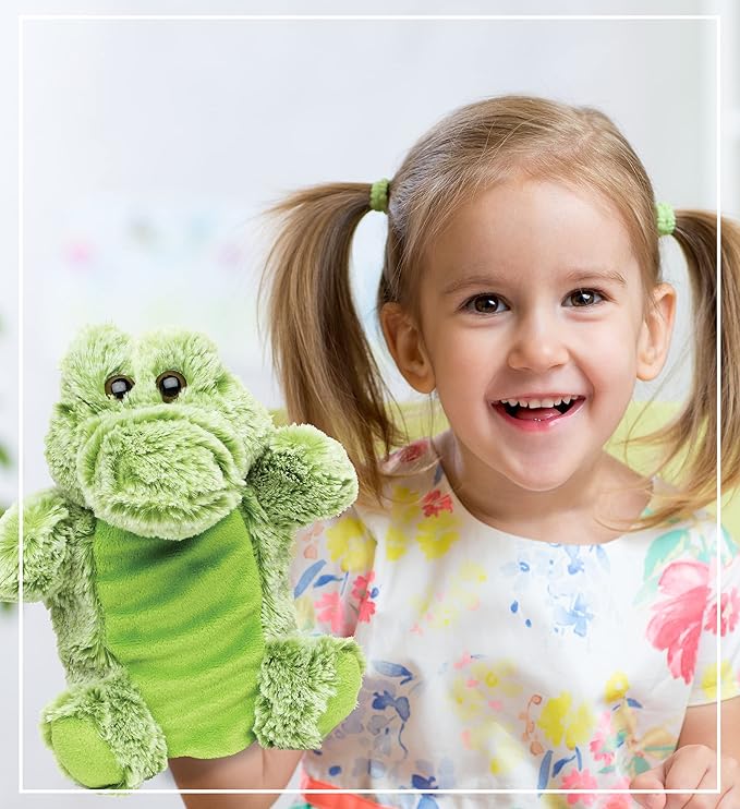DolliBu Alligator Plush Hand Puppet For Kids - Soft Plush