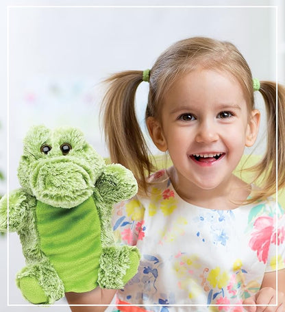 DolliBu Alligator Plush Hand Puppet For Kids - Soft Plush