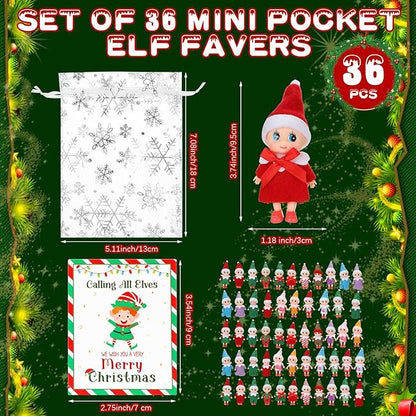 Syhood 36 Christmas Plush Elf Doll Set 36 Pcs Mini 36 Pcs 36 Pcs