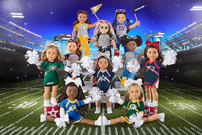 American Girl Pittsburgh Steelers 18 inch Doll Fan Outfit and Accessories, Black and Yellow, 6 pcs, Ages 6+