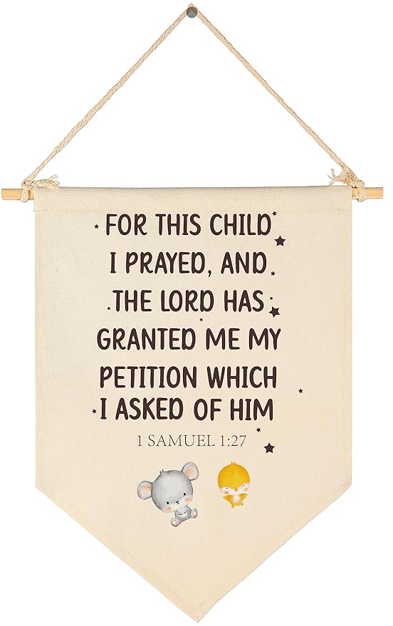 for This Child I Prayed-Bible Verse Sign-Scripture Decor-Flag Decor Gift