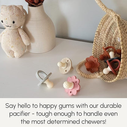 Soothipop Silicone Pacifier Teething Toys for Babies 0-6 Months 12, 18 Months - (2 Pack) Pacifier Shaped Baby Teether