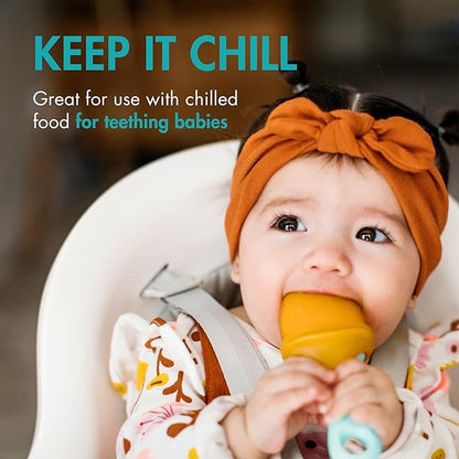 Boon Pulp Silicone Baby Fruit Feeder - Soft Silicone Baby Feeding Set 2 Count