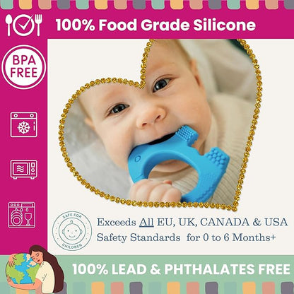 Teething Toys for Babies Age 0 to 6 Months - Baby Elefun 5X Pain Relief Smart Teether