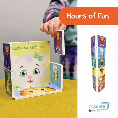 CreateOn Daniel Tigers Neighborhood: Daniel’s Many Feeling’s Magna-Tiles Structure Set, Magnetic Kids Building Toys 3+, 18