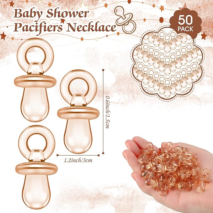 Thyle 51 Pcs Pacifier Hunt Baby Shower Games Include Baby 50 Acrylic