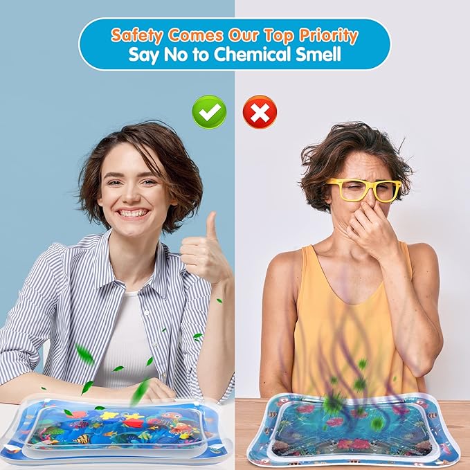 Infinno Inflatable Tummy Time Mat Premium Baby Water Play Mat for Infants and Toddlers Baby Toys for 3 to 24 Months, Strengthen Your Baby's Muscles