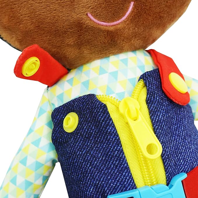 June Garden 15.5" Dressy Friends Isaiah - Educational Stuffed Plush Doll for Kids and Toddlers 2 Years and Up