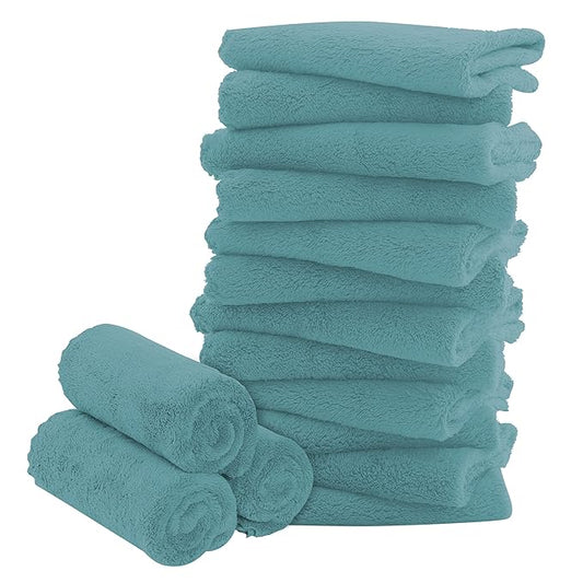 16 Pack Baby Washcloths - Luxury Coral Fleece 10x10 Inch