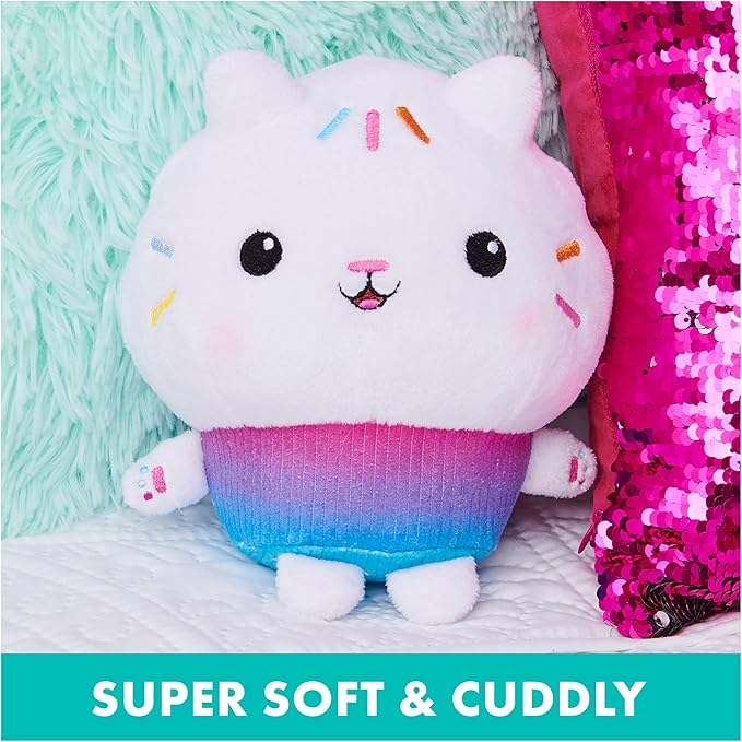 Gabby’s Dollhouse, 7-inch Cakey Cat Purr-ific Plush Toy 3 and