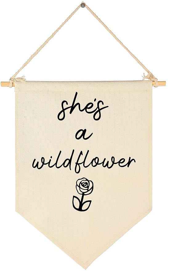 She?Ös a Wildflower-Flower Art-Flag Sign Gifts for Baby Newborn Girls
