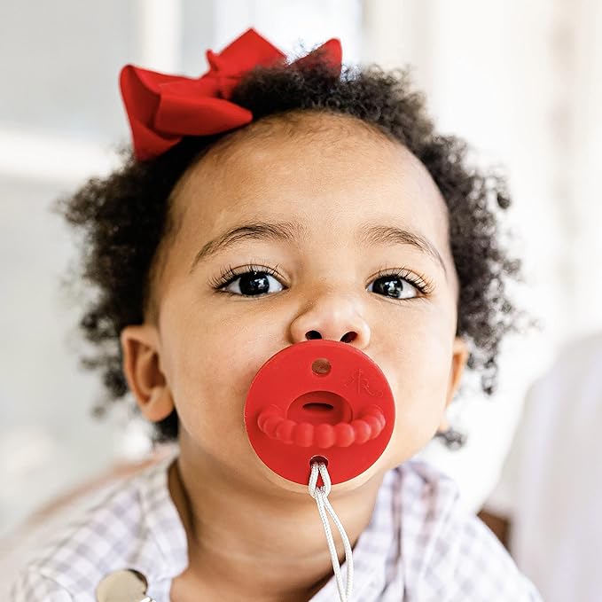 Ryan & Rose Cutie PAT Pacifier Teether (Flat, Red)