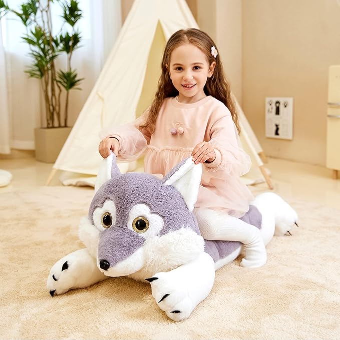 IKASA Giant Wolf Stuffed Animal Plush Toy, 30" Large Jumbo