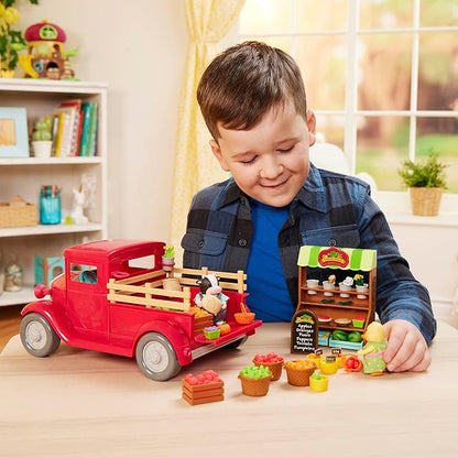 Li’l Woodzeez – Market Truck Playset with 2 Posable Doll Figures 3+