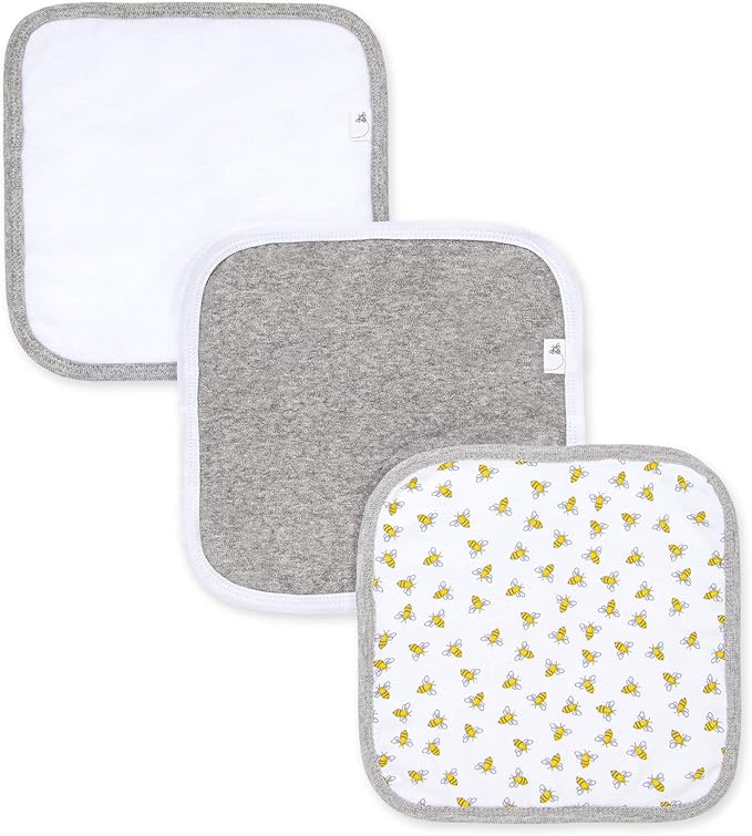 Washcloths, 100% Organic Cotton Washcloth Towel 3-Pack