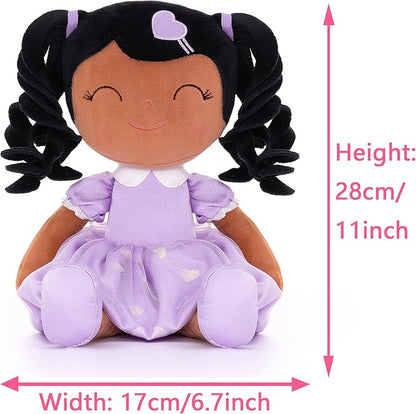Gloveleya Baby Doll Gifts Plush Curly Girl Toys with Love 16" Purple