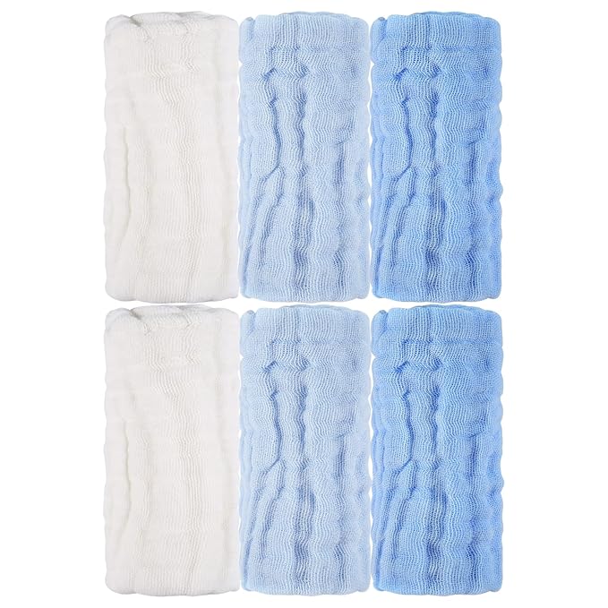 MUKIN Baby Washcloths - Soft Face Cloths for Newborn, Absorbent Bath Wipes 6-12x12 inches
