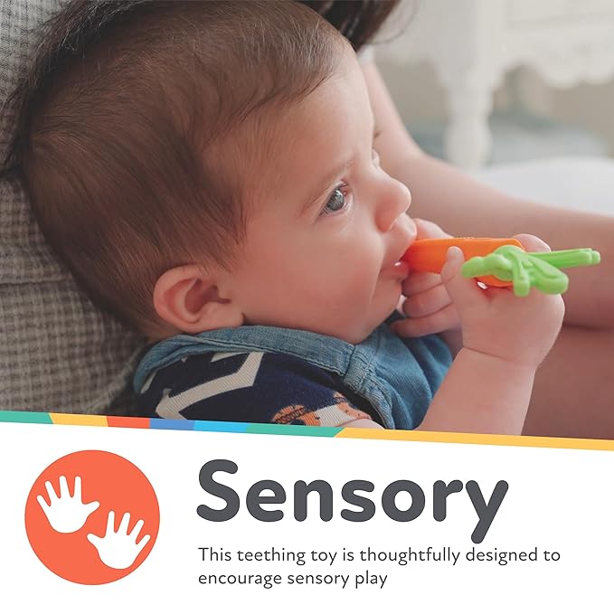 Nuby Silicone Carrot Tube Teether - Baby Teething Toy 3+ Months