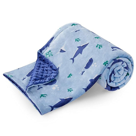 DaysU Silky Micro Soft Plush Baby Blankets for Boys with Print Animal Pattern and Soothing Raised Dots, Double Layer Bed Throws for Baby Crib 30x40 Inches