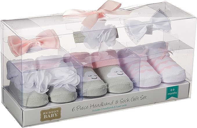 Hudson Baby Girl's Headband and Socks Giftset