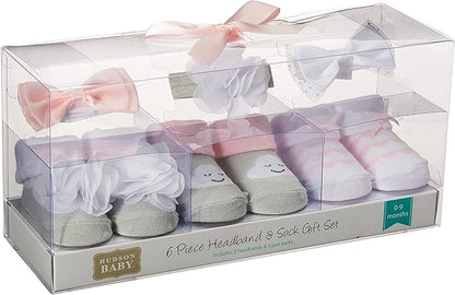 Hudson Baby Girl's Headband and Socks Giftset