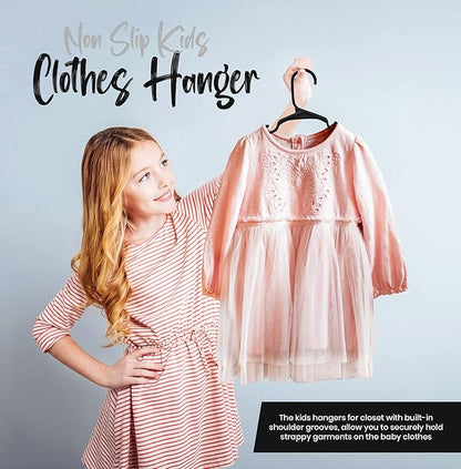 Utopia Home 20 Pack Kids Hangers - 11.5 Inch Plastic Baby Hangers for Closet - Childrens Hangers for Clothes & Infant Hangers for Closet - Ideal for Everyday Standard Use (Black)