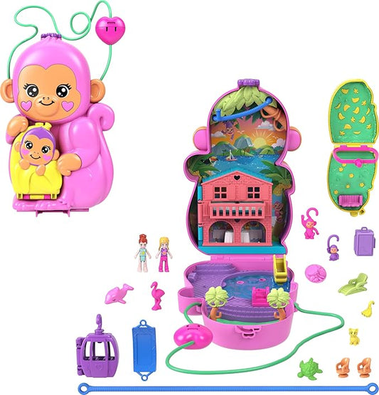Polly Pocket Dolls & Playset with Pets & 13 Accessories, 2-in-1 Momma