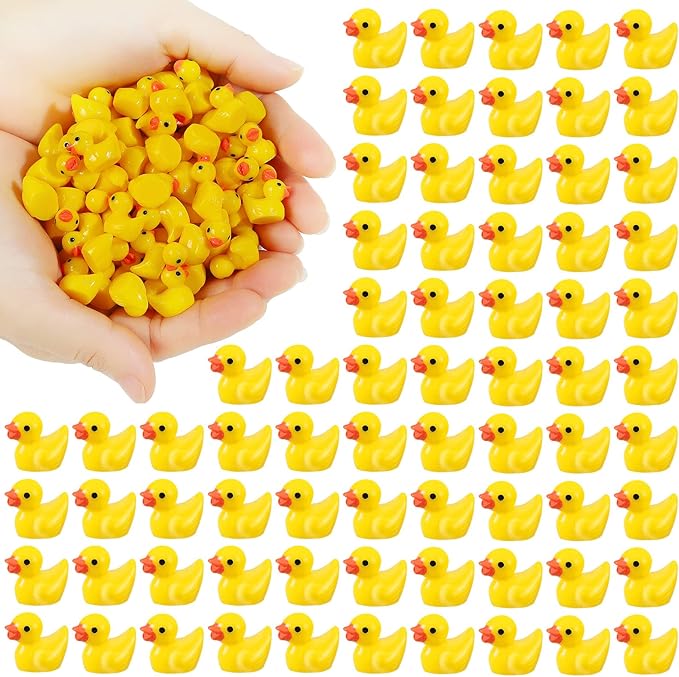 200 Pieces Mini Resin Ducks Yellow Tiny Duckies for School