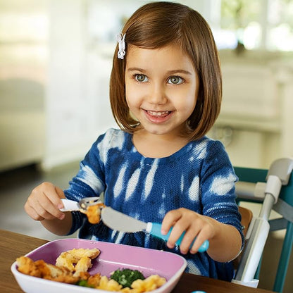 Munchkin® Splash™ Toddler Fork, Knife and Spoon Utensil Set, 6 Pack, Blue/Green