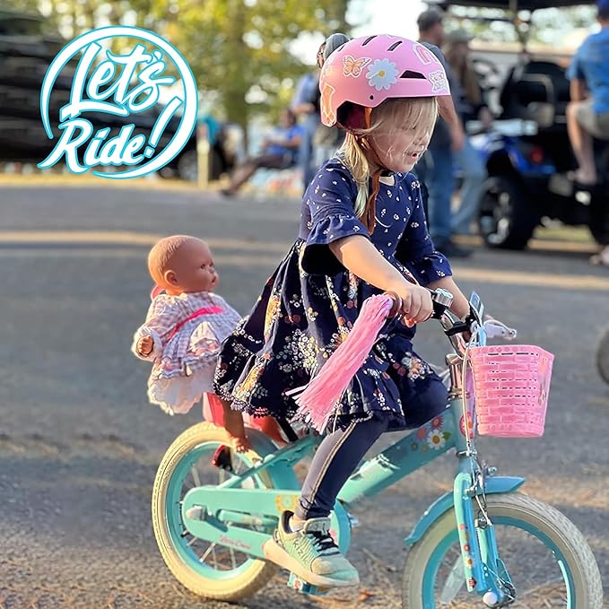JOYSTAR Little Daisy Kids Bike for Girls Boys Ages 2-7 Years, 12 14 16 Inch Girls Bikes with Doll Bike Seat & Streamers