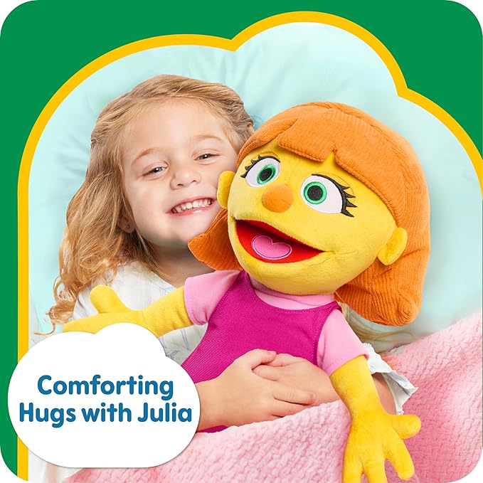 SESAME STREET Just Play Big Hugs 18-inch Large Plush Julia Doll, Soft Fabric 18 Month
