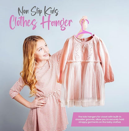 Utopia Home 40 Pack Kids Hangers - 11.5 Inch Plastic Baby Hangers for Closet - Childrens Hanger for Clothes & Infant Hanger for Closet - Ideal for Everyday Standard Use (Baby Pink)