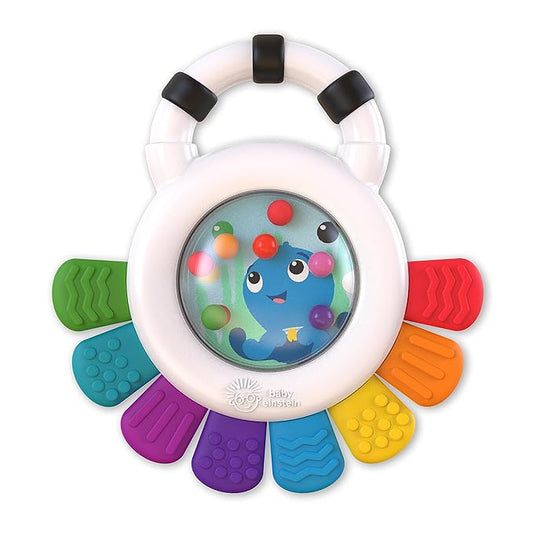 Baby Einstein Outstanding Opus The Octopus Sensory Rattle & Teether Multi-Use Toy, BPA Free & Chillable 3 Months
